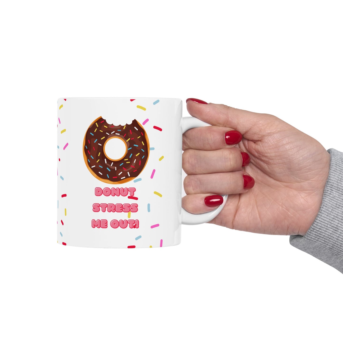 Donut Stress Me Out Coffee Mug – Fun Pun for Family Mornings & Letter Writing Days