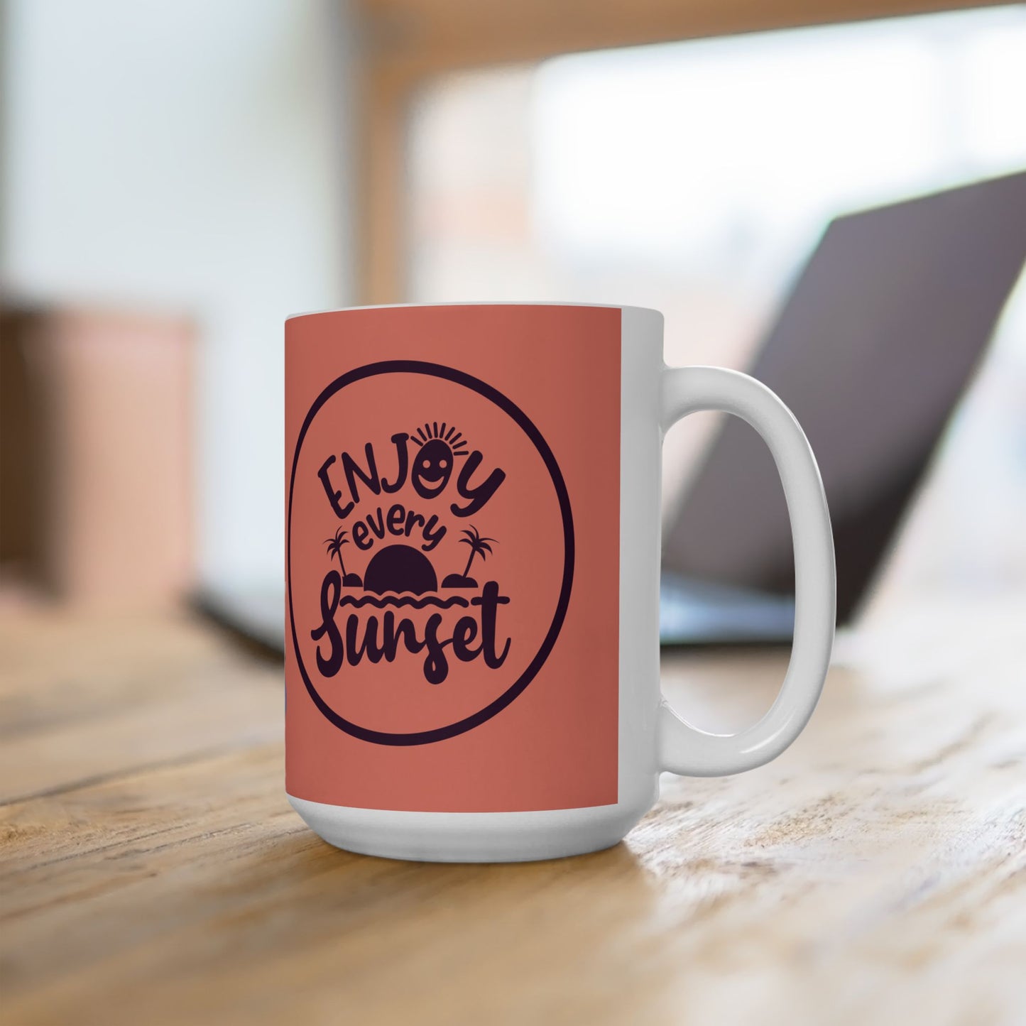 Enjoy Every Sunset Beach Double Sided Ceramic Coffee Mug