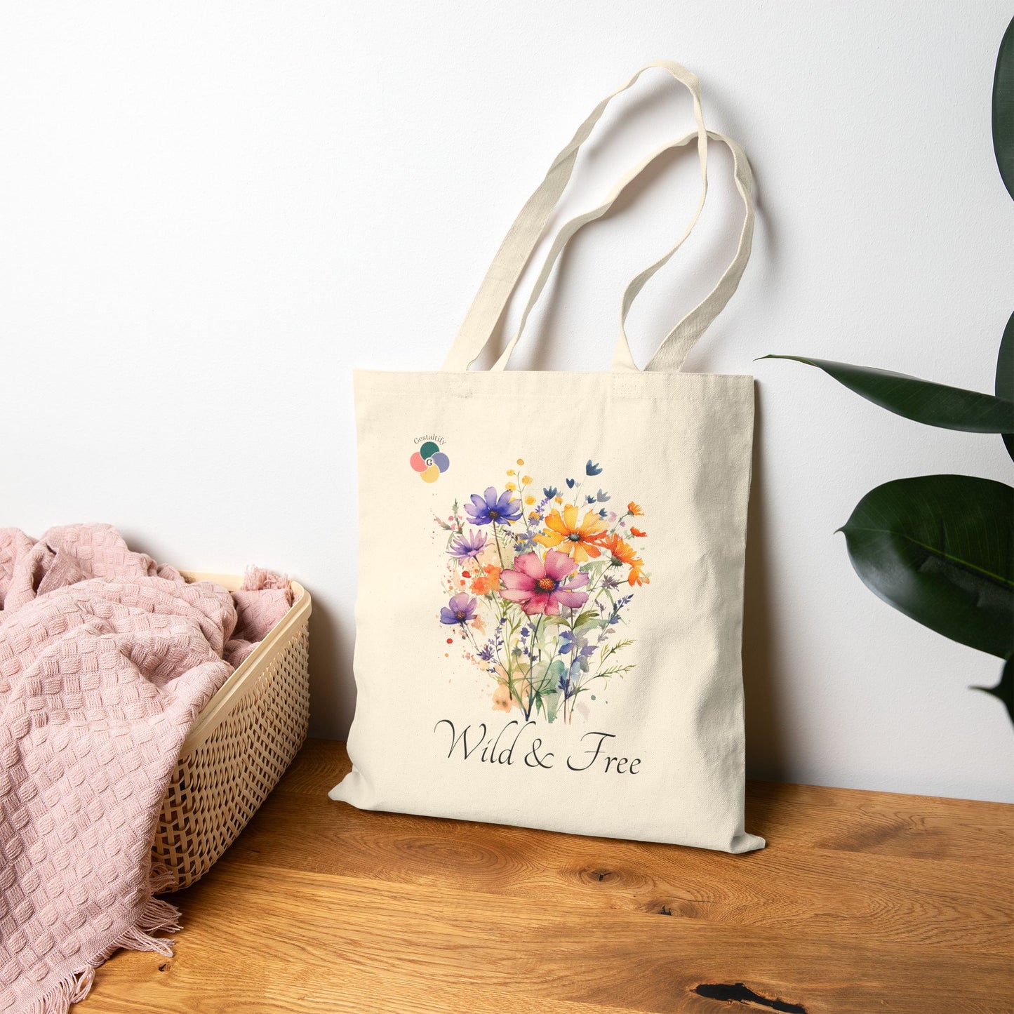 Personalized Wild & Free Floral Tote - Perfect for Meetings & Ministry