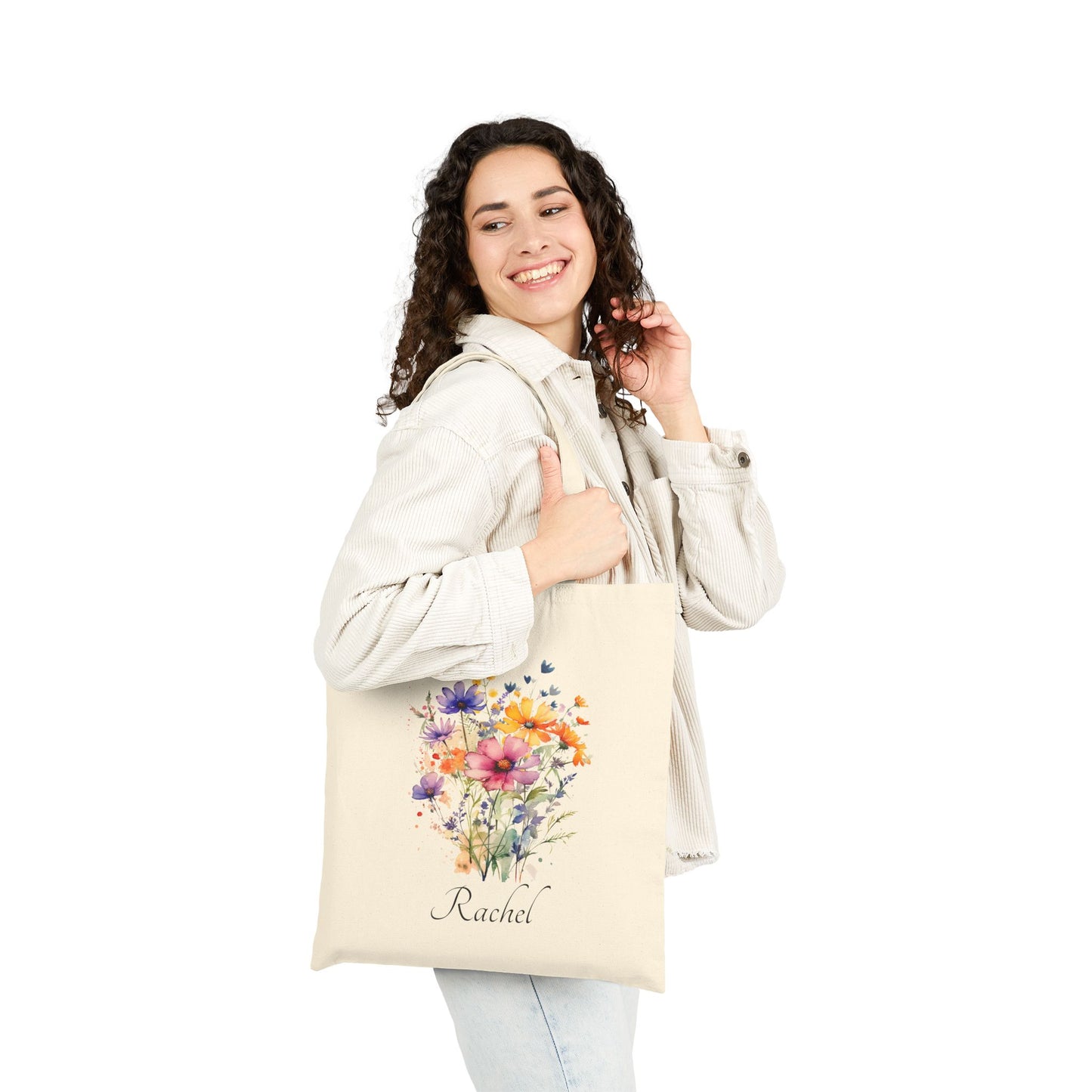 Personalized Wild & Free Floral Tote - Perfect for Meetings & Ministry