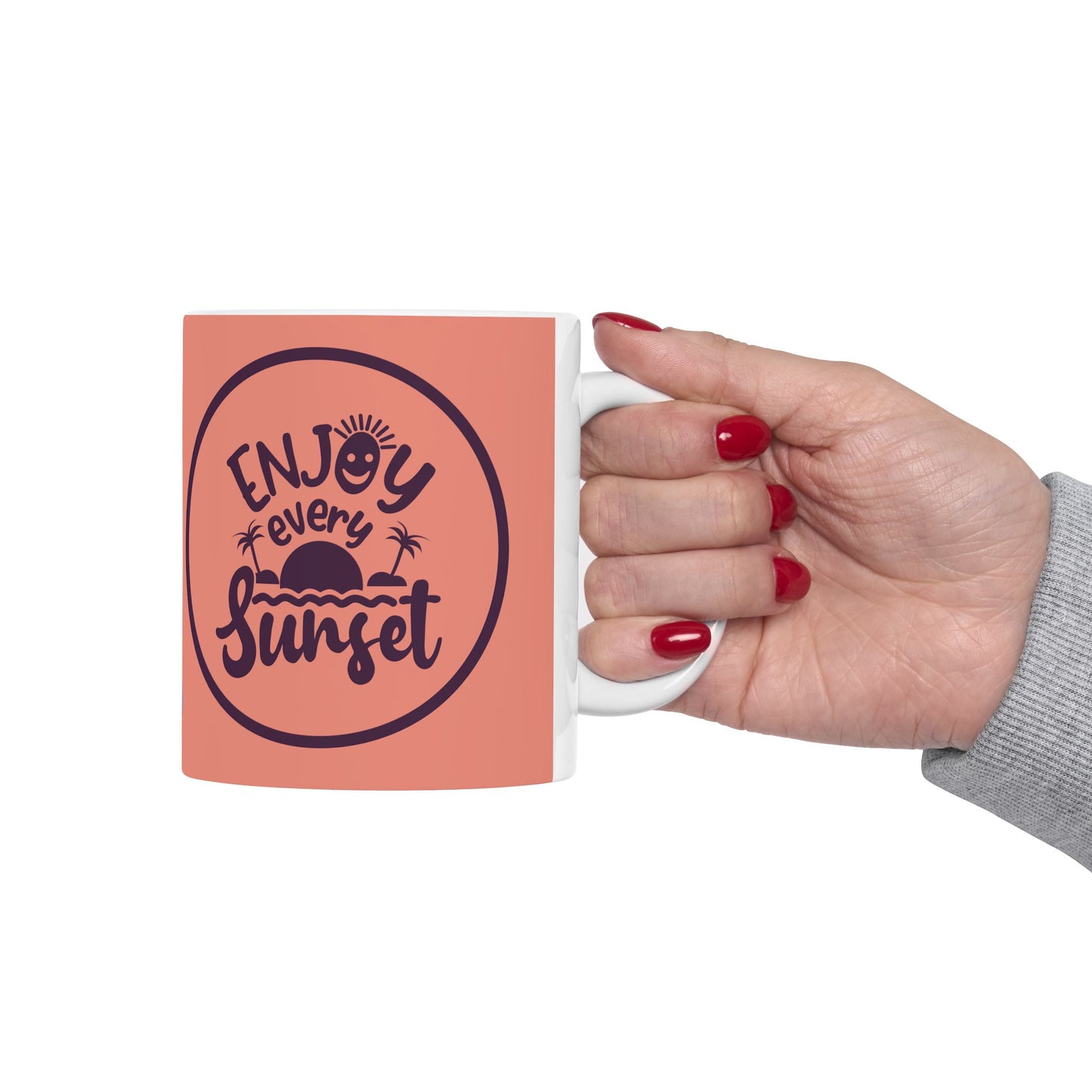 Enjoy Every Sunset Beach Double Sided Ceramic Coffee Mug