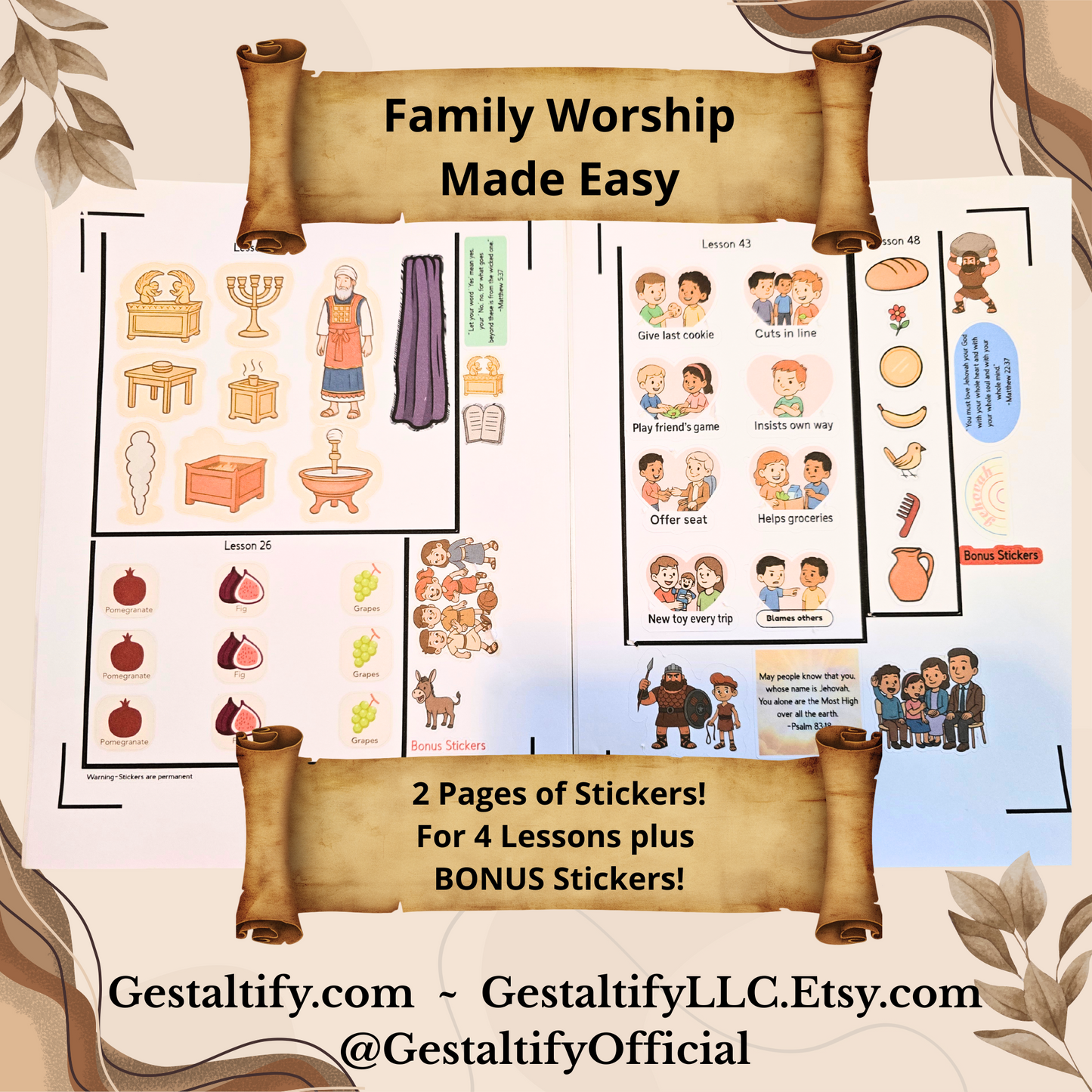 LFB JW Kids Workbook | Sect 5-8 Lessons 23-50 | Personalized Bound