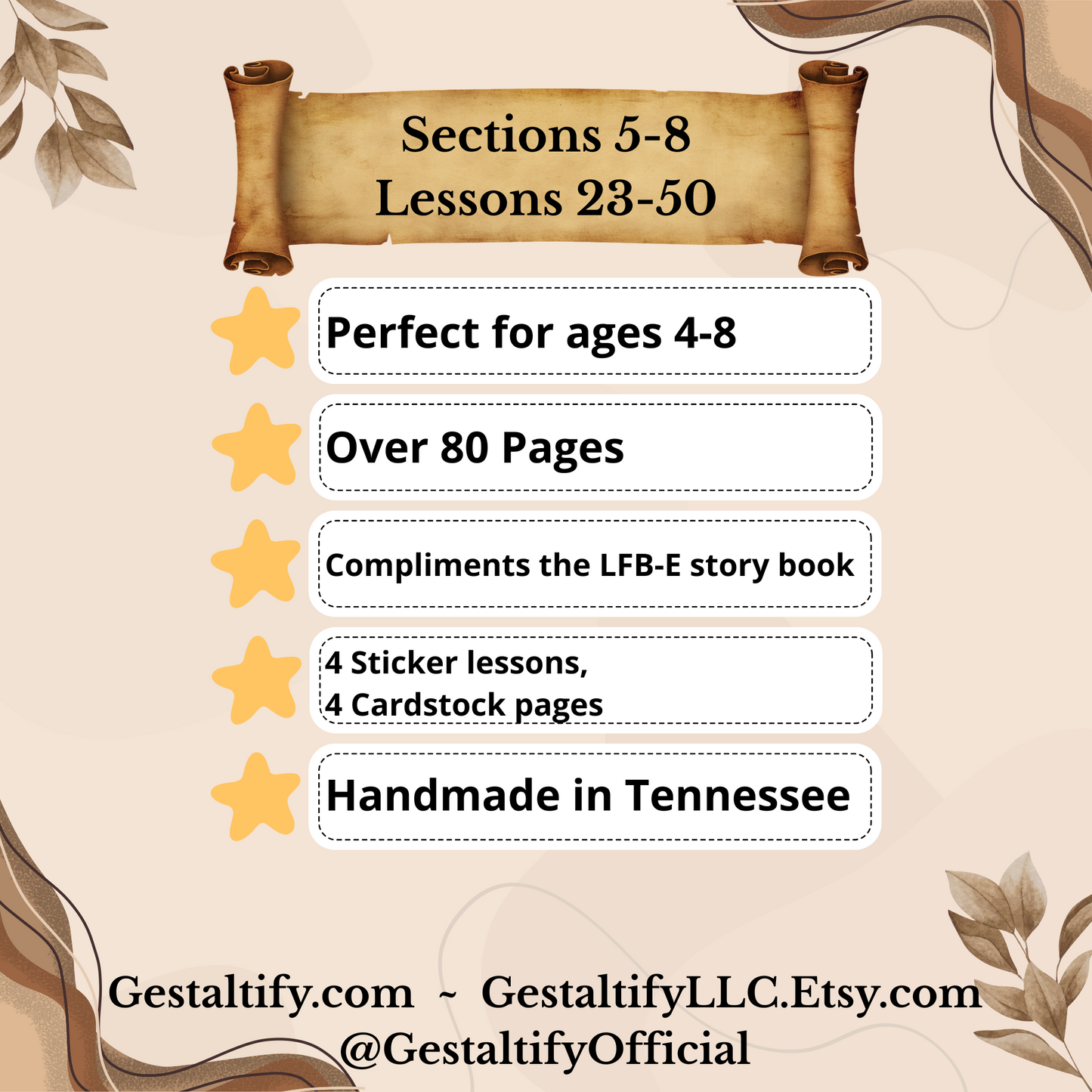 LFB JW Kids Workbook | Sect 5-8 Lessons 23-50 | Personalized Bound