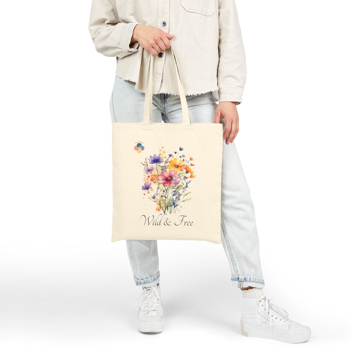 Personalized Wild & Free Floral Tote - Perfect for Meetings & Ministry