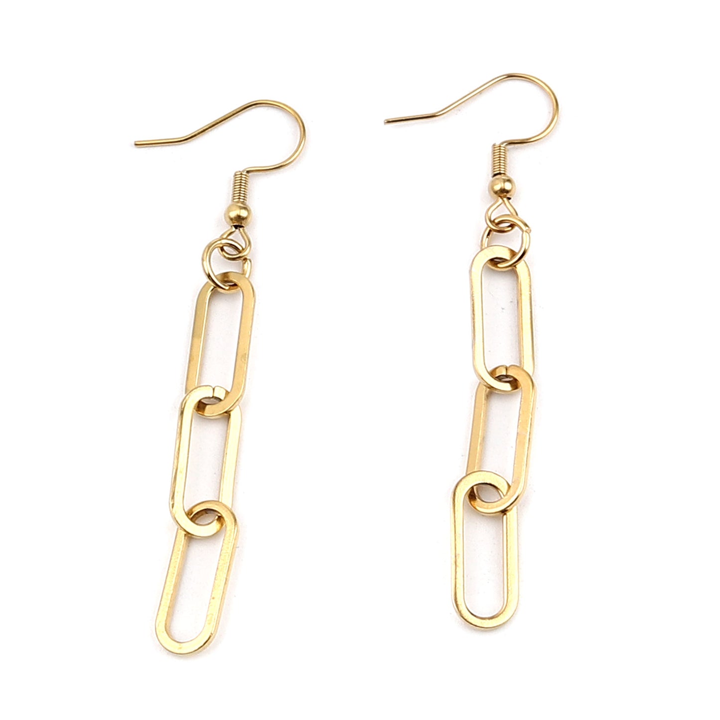 Trending Oval Paperclip Chain Dangle Earrings