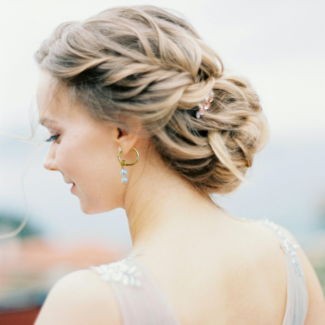Radiance Pearl Charm Hoops – 2 in 1