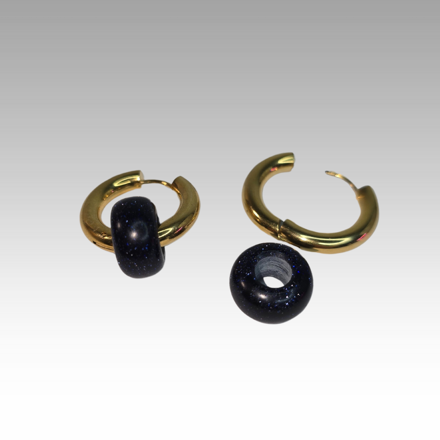 Scintillating Blue in Black Goldstone | Hypoallergenic