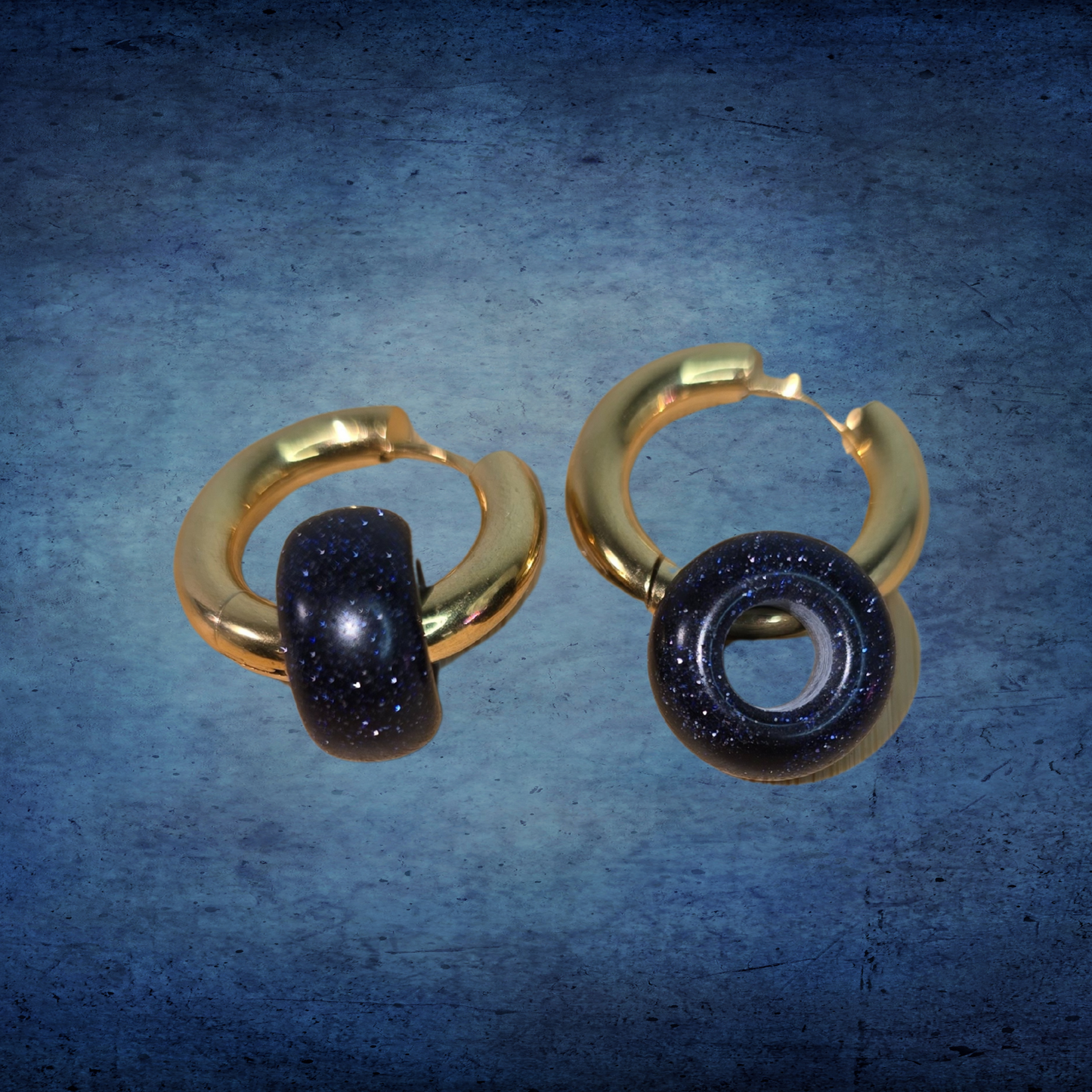 Scintillating Blue in Black Goldstone | Hypoallergenic