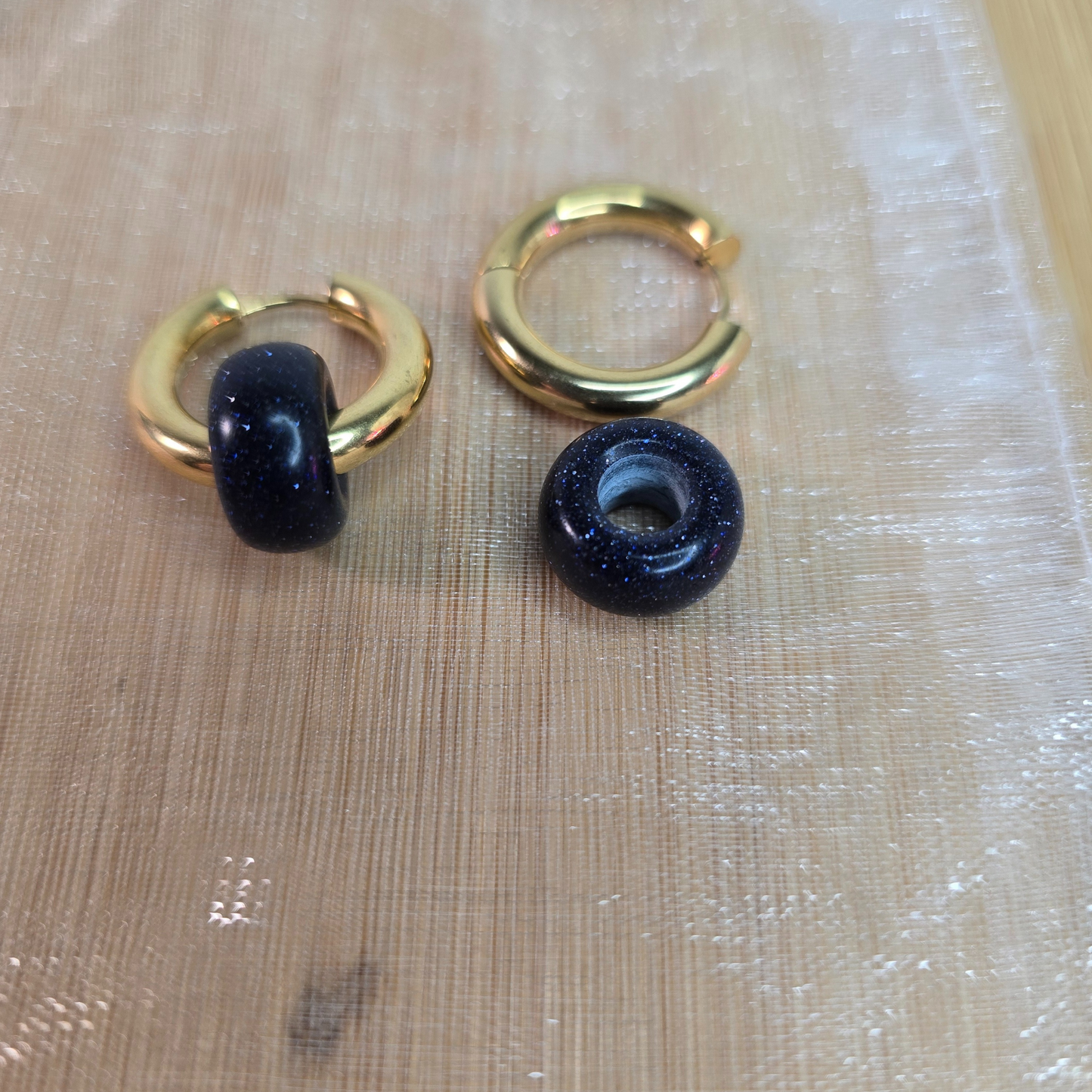 Scintillating Blue in Black Goldstone | Hypoallergenic