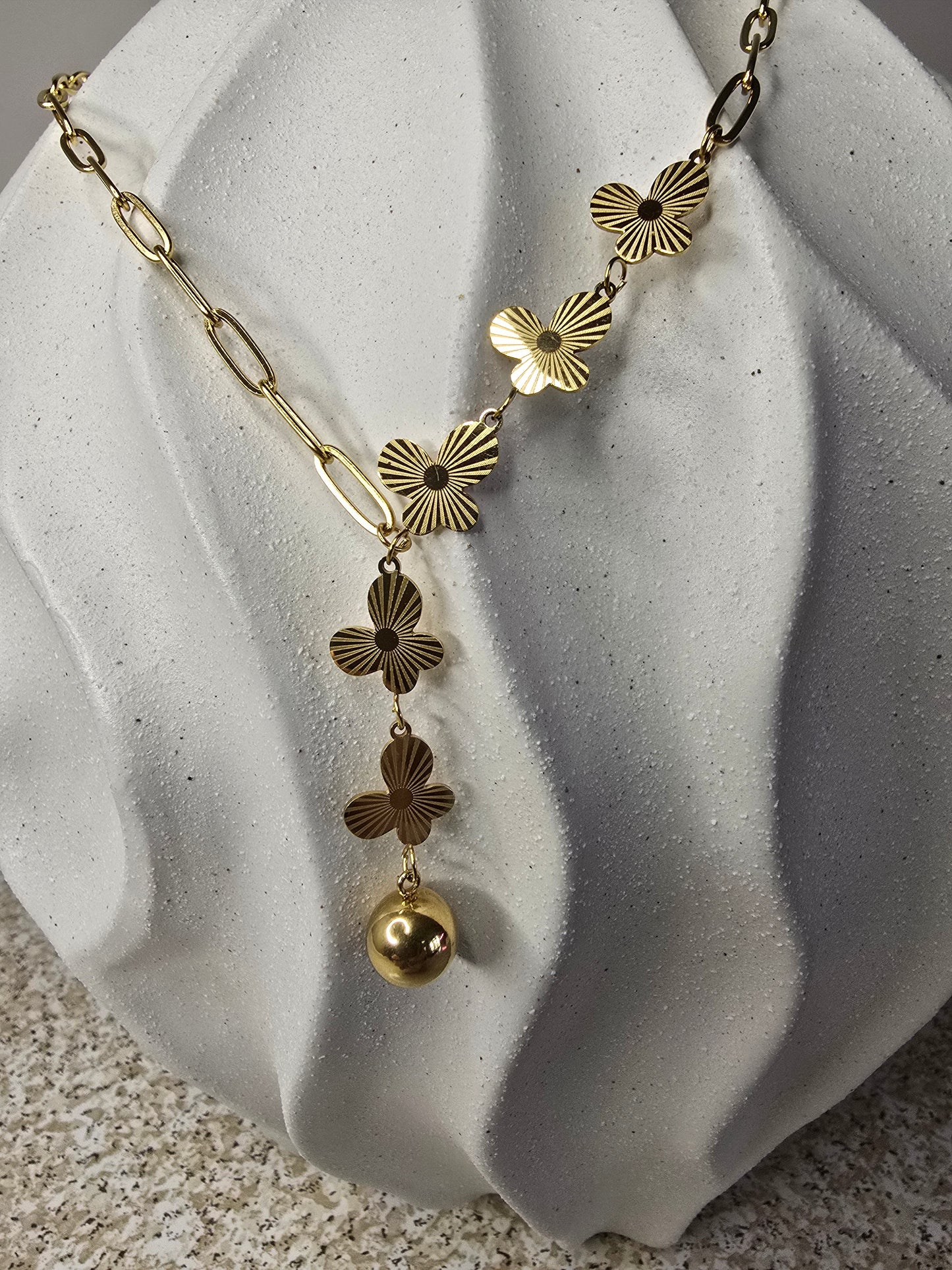 Butterfly Lariat Y Necklace - Non-Tarnish