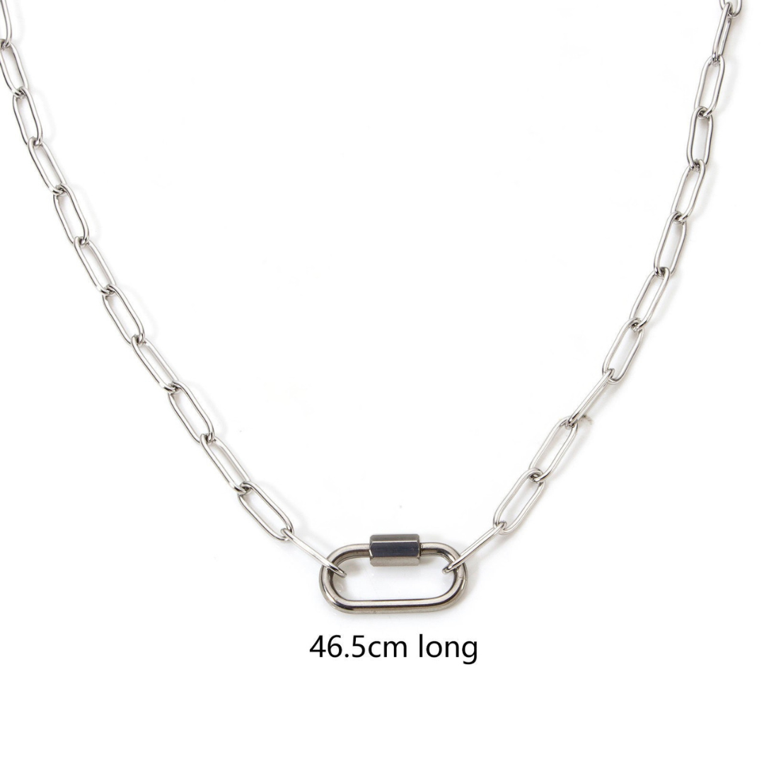 Silver Paperclip Carabiner Chain Base