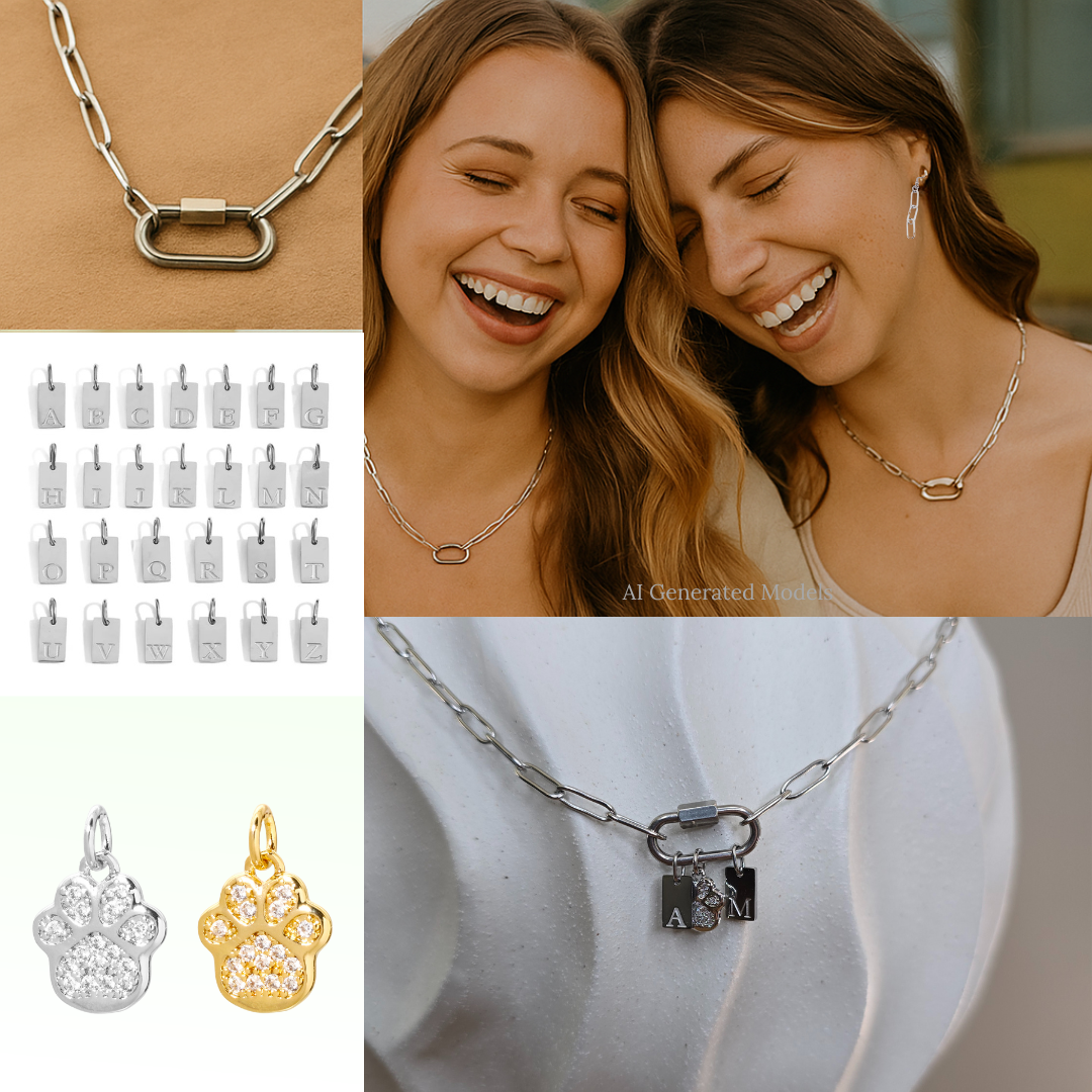 Silver Paperclip Carabiner Chain Base