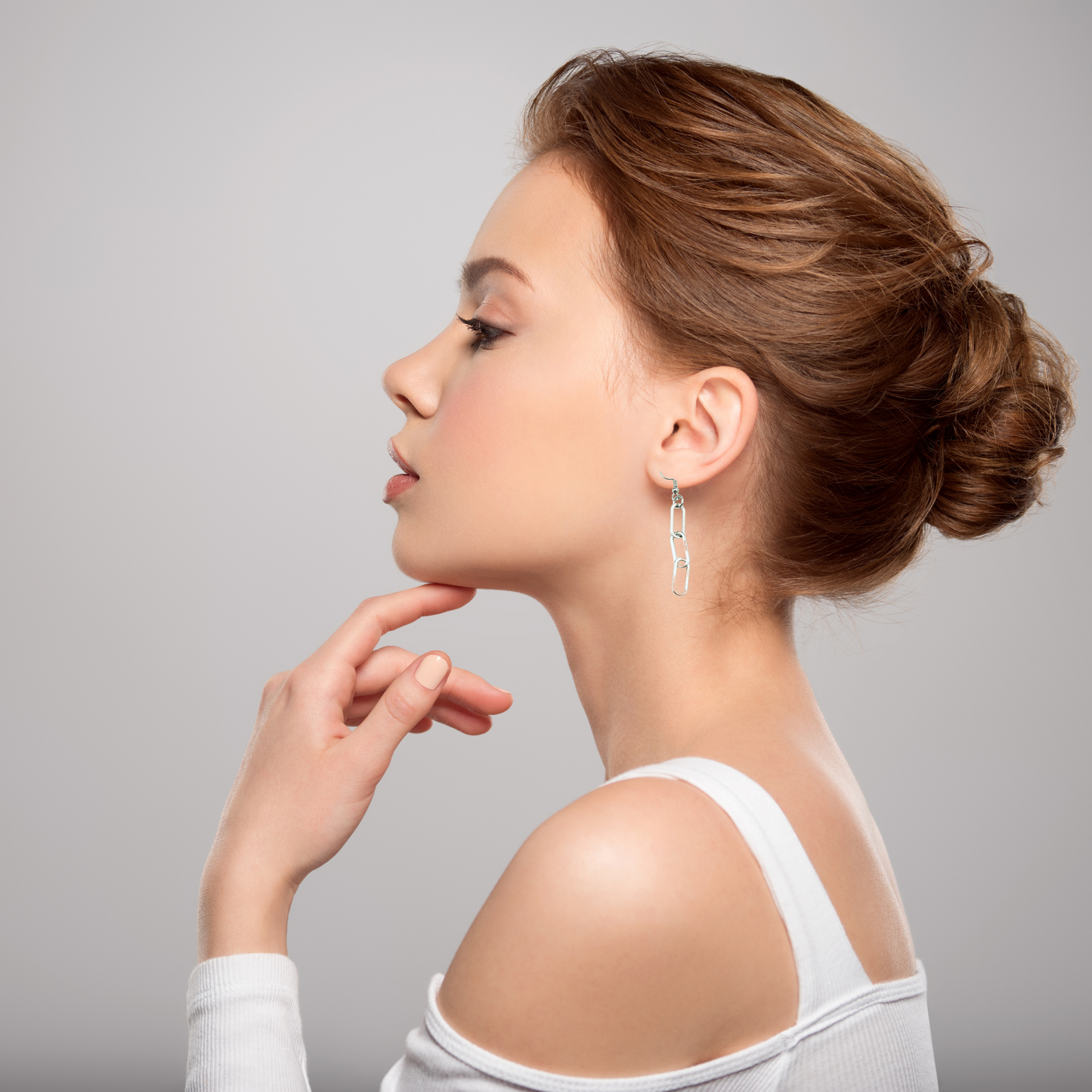 Trending Oval Paperclip Chain Dangle Earrings