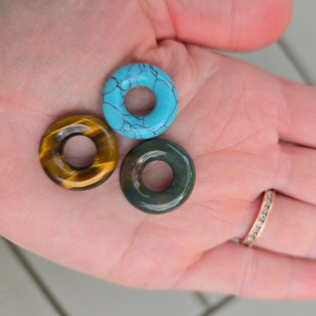 Gemstone Donut Bead Pair - Interchangeable