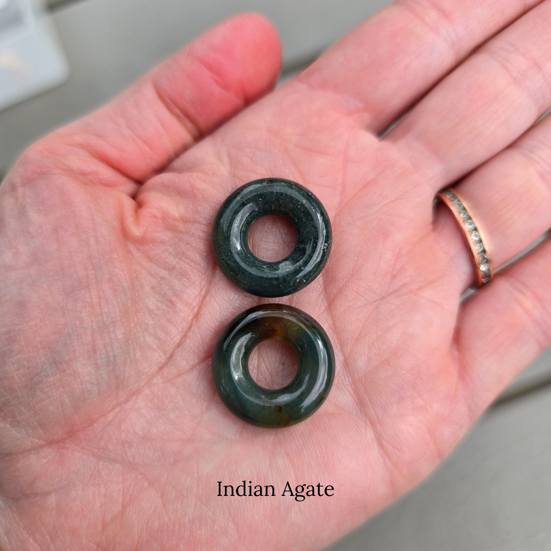 Gemstone Donut Bead Pair - Interchangeable