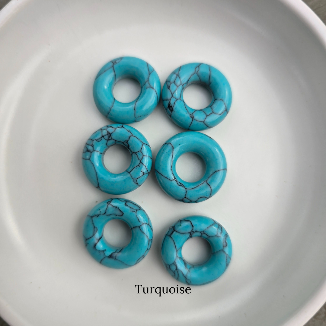 Gemstone Donut Bead Pair - Interchangeable