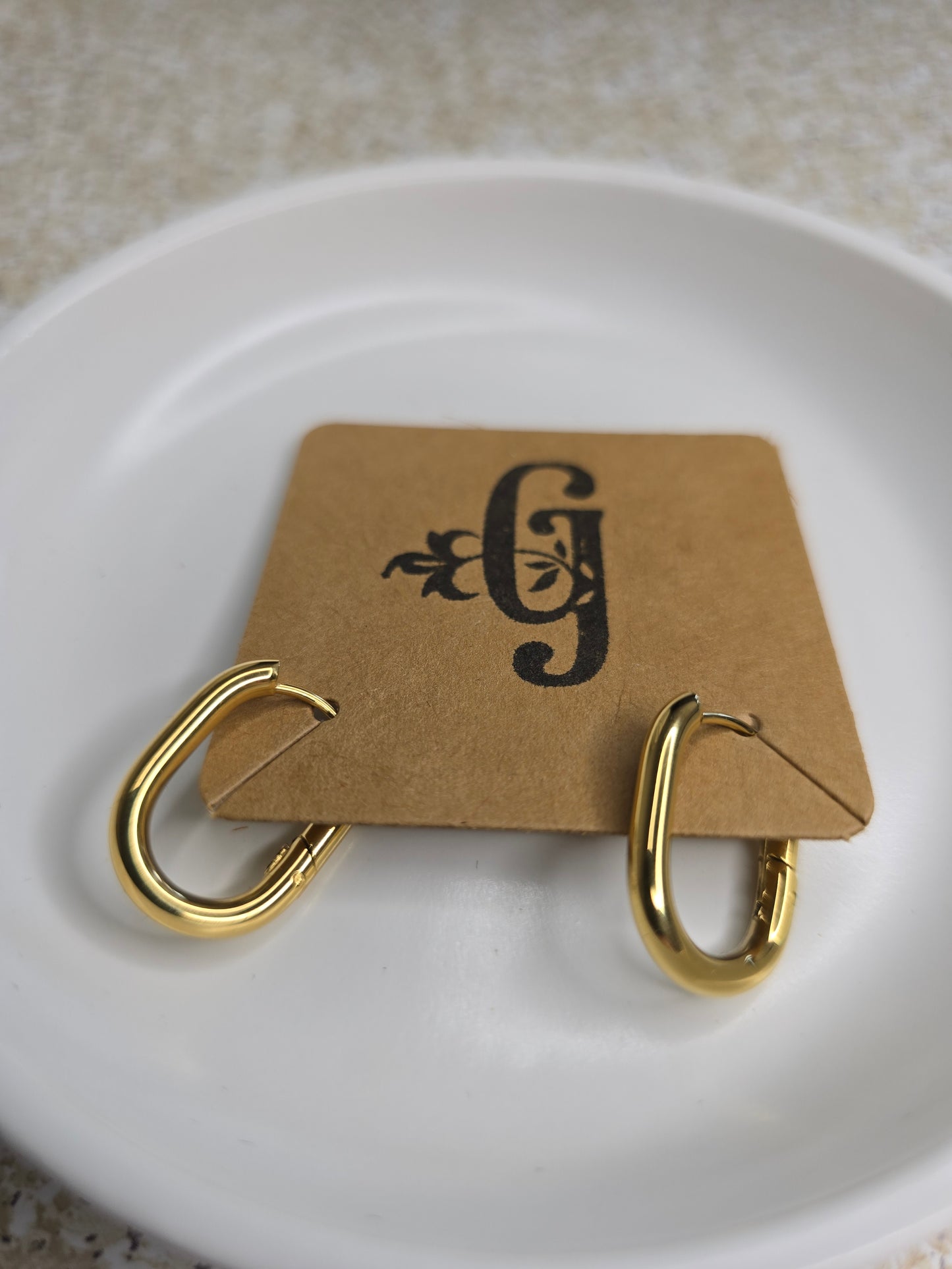 Balance And Harmony Oval Huggie Earrings | Hypoallergenic