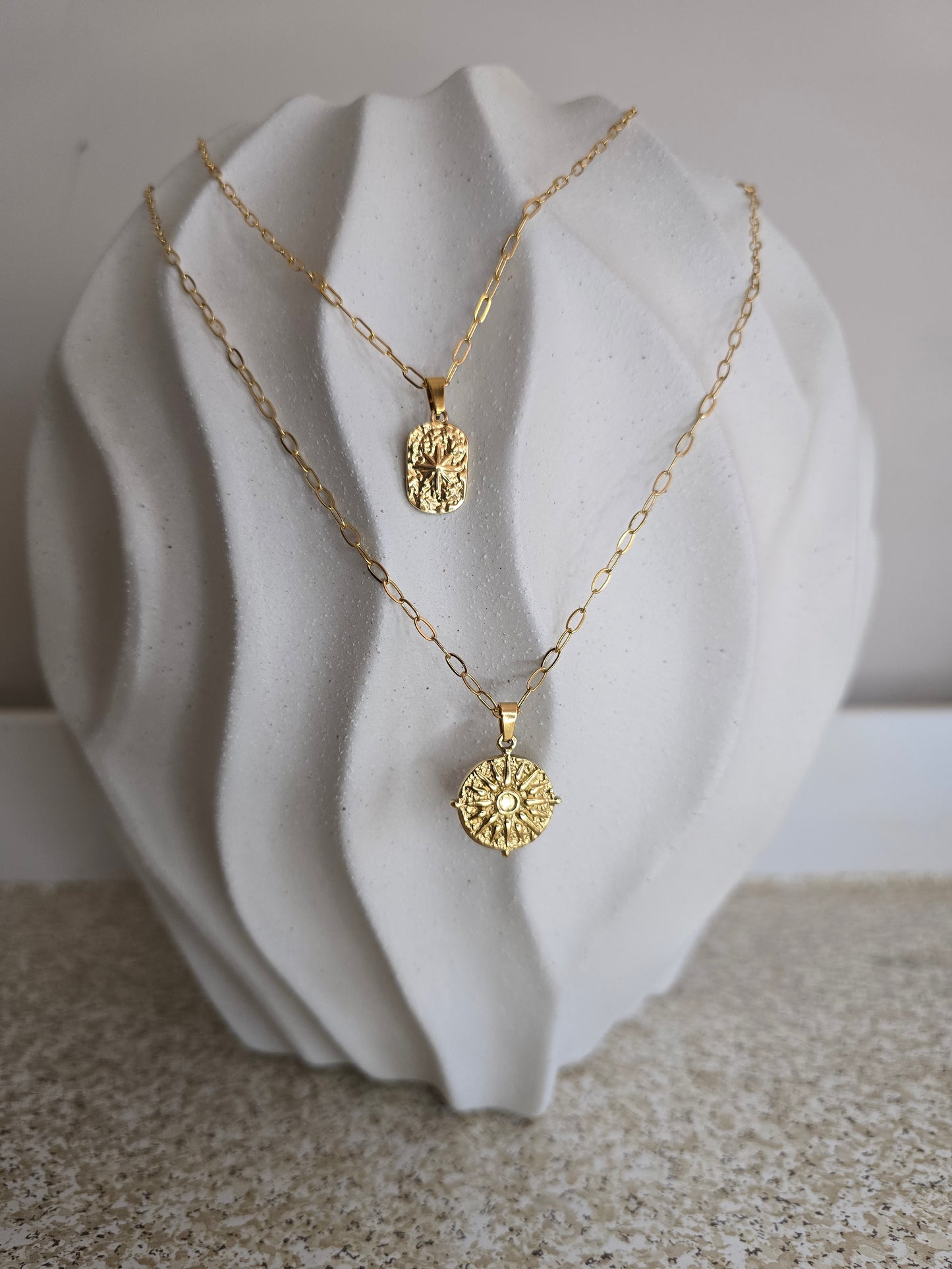 Galaxy Sun Pendant Paperclip Necklace