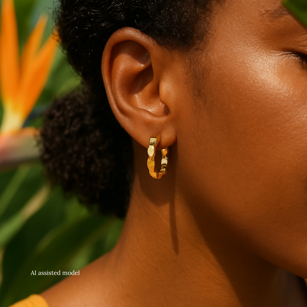 Golden Wave Huggie Hoops - Comfortable