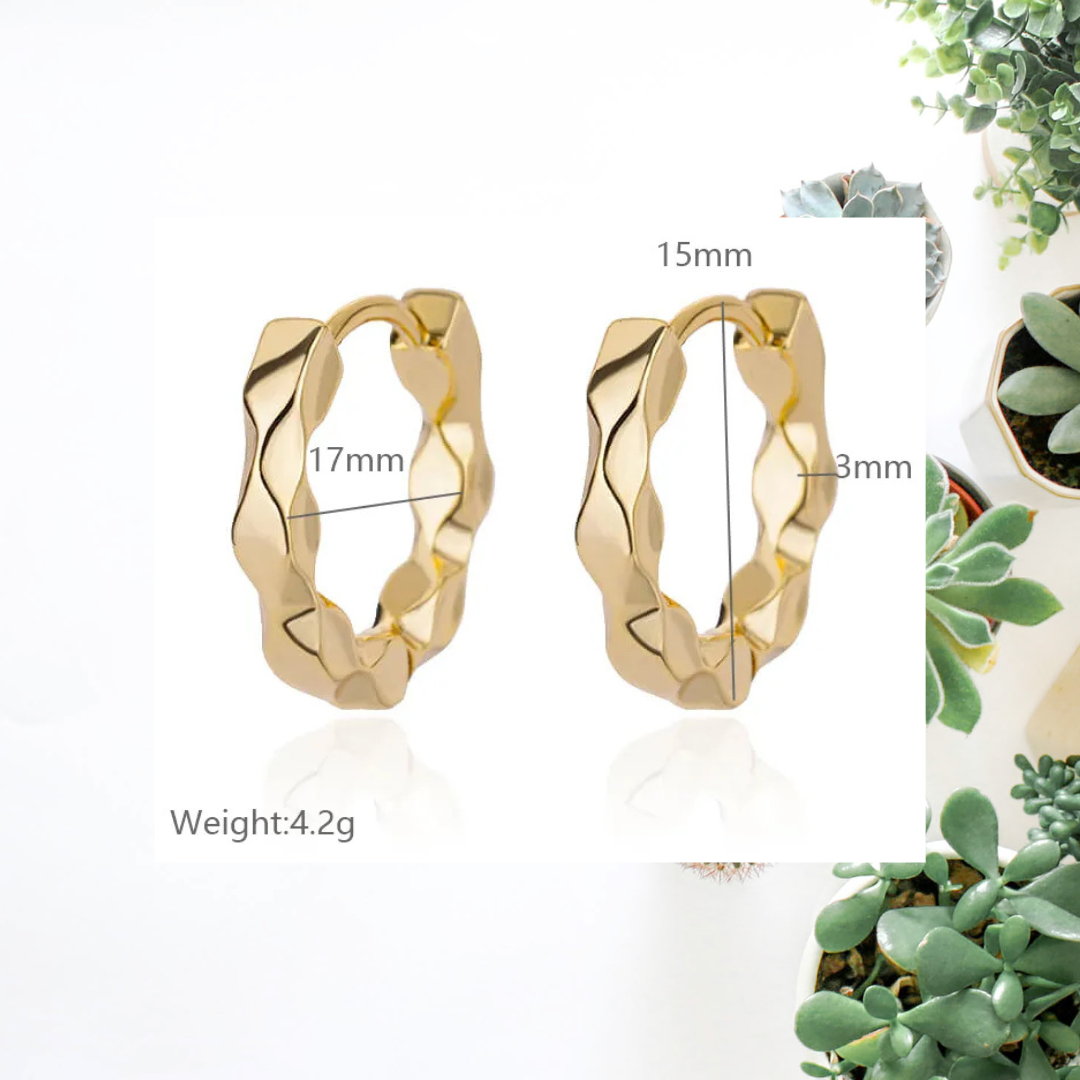 Golden Wave Huggie Hoops - Comfortable
