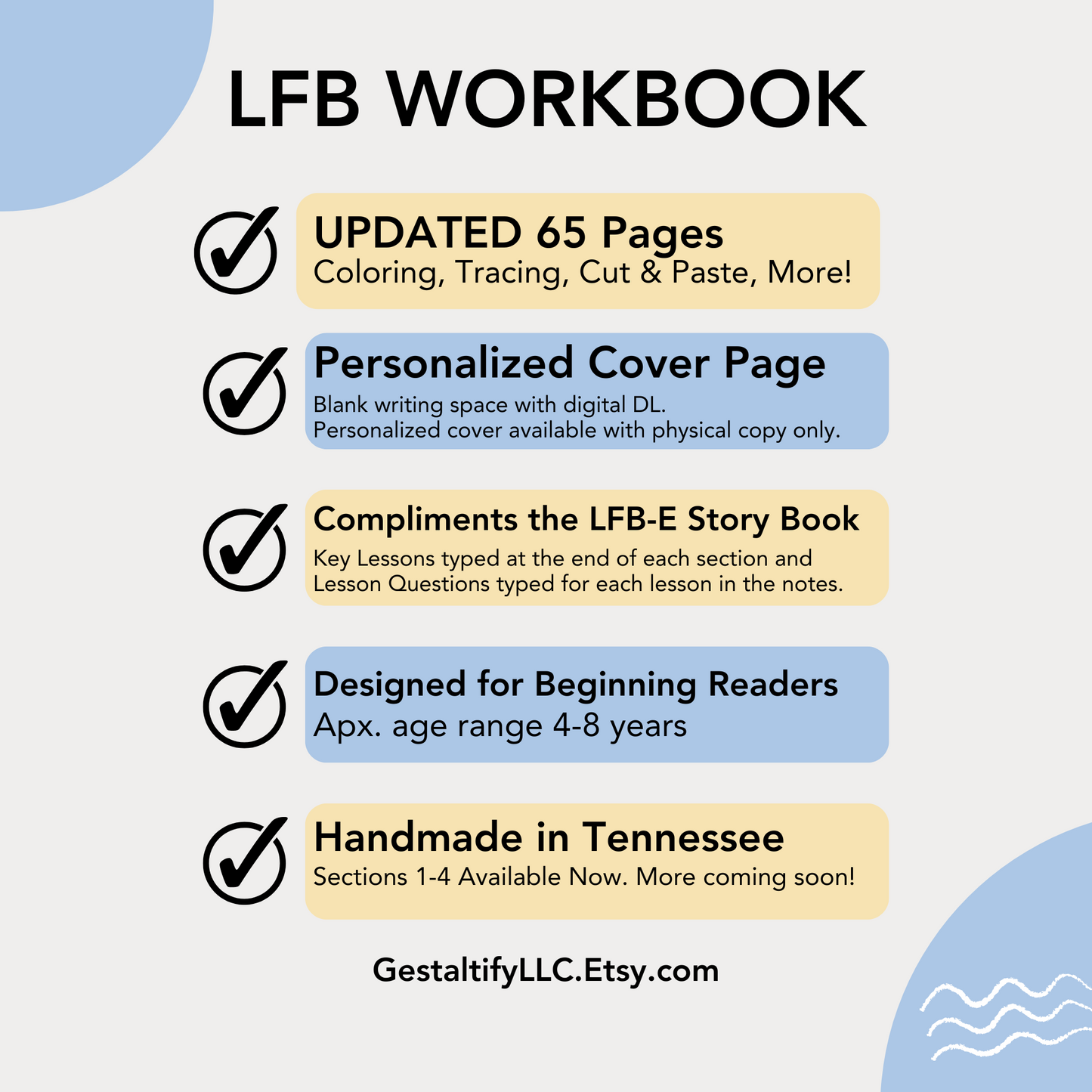 LFB JW Kids Workbook | Personalized Bound | Sect 1-4 | 22 Lessons for Ages 4–8 | Family Worship Activity Book | 65 Pages | Bible