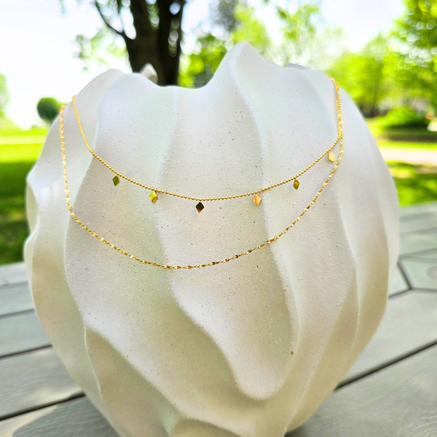 Golden Hour – Delicate Rhombus Double Stack