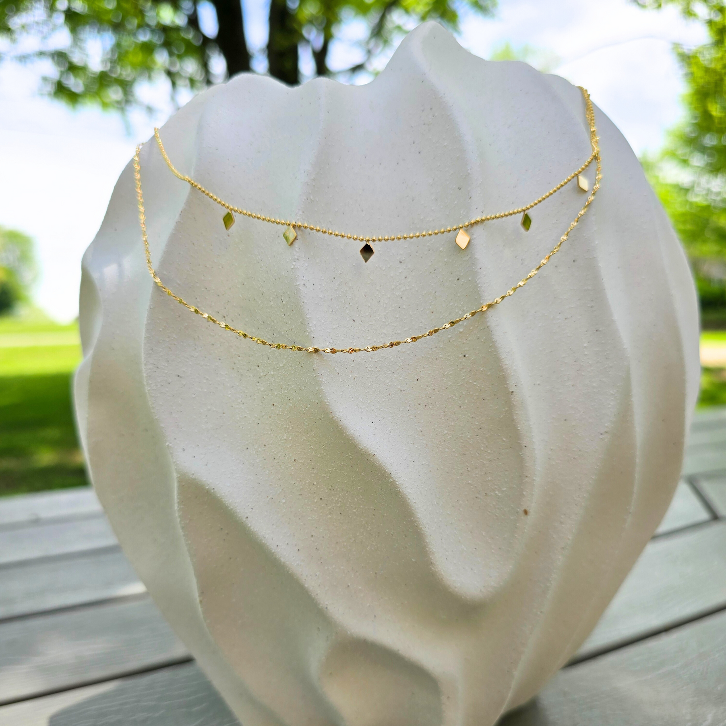 Golden Hour – Delicate Rhombus Double Stack