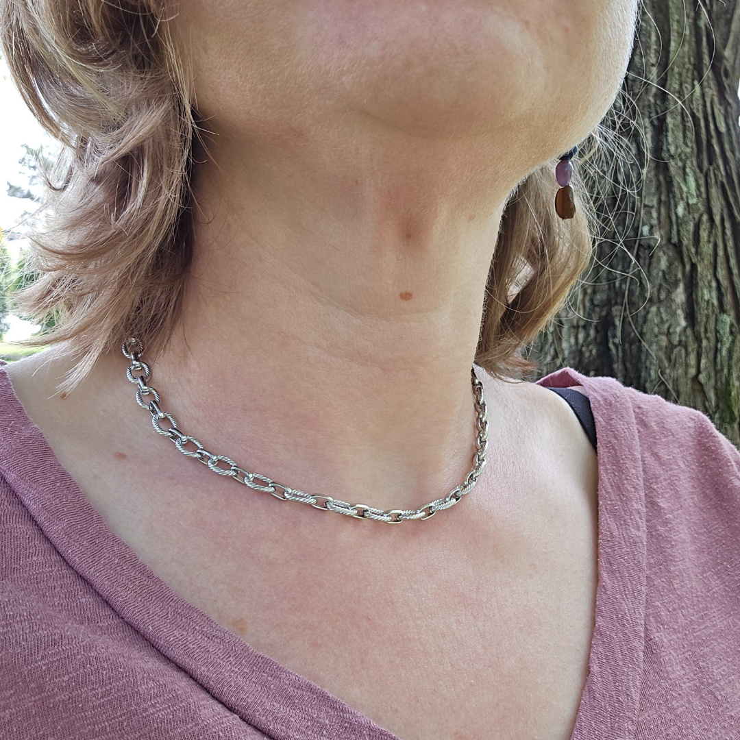 Everyday Edge – Chunky Silver Link Choker