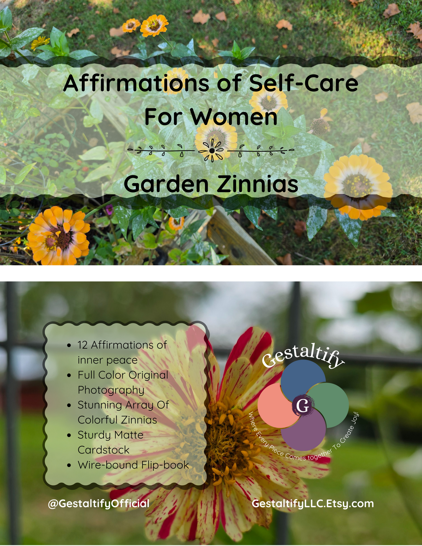 Zinnia Affirmation Flip-Book - Original Photography