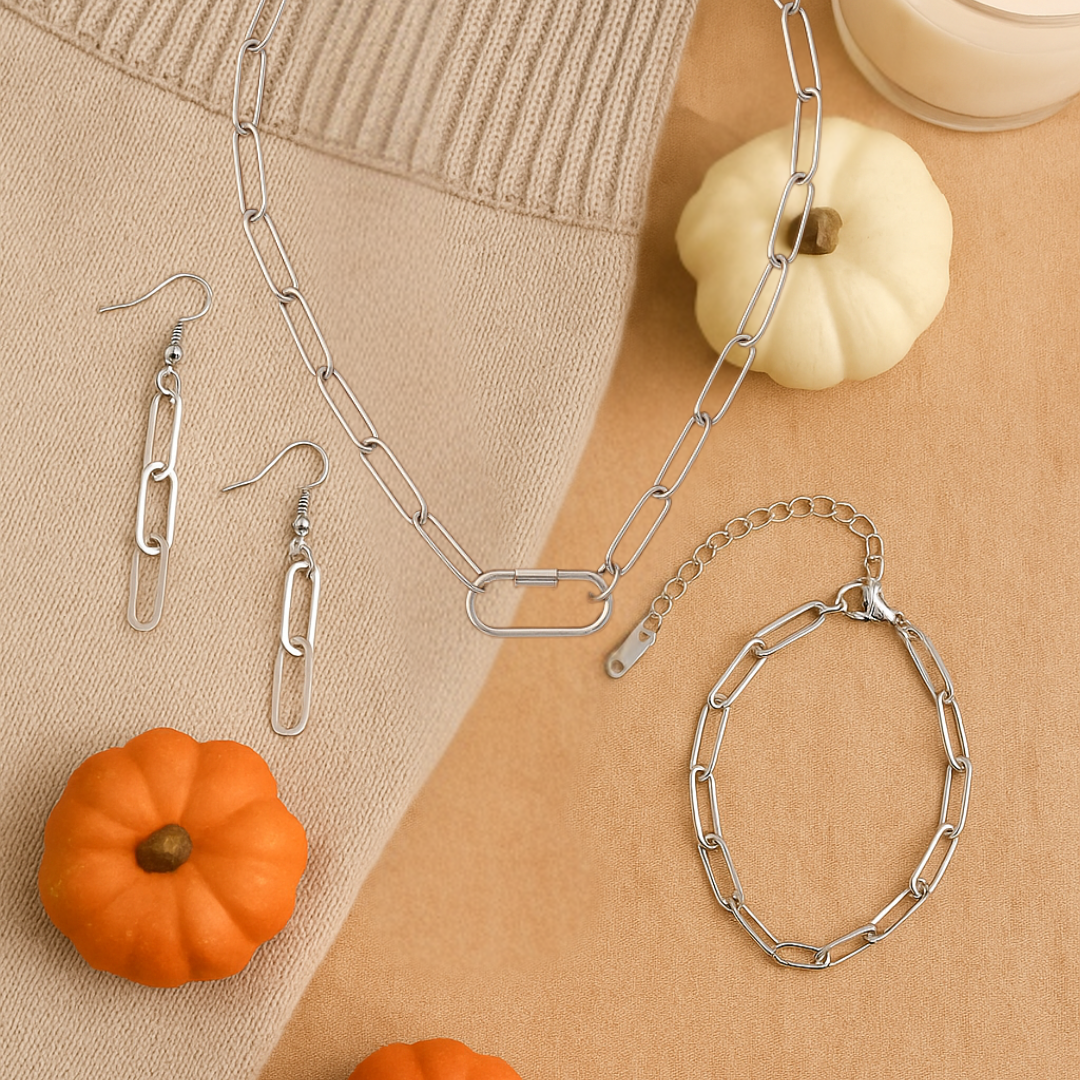 Paperclip Essentials Set - Timeless Silver Layers for Everyday Casual Wear