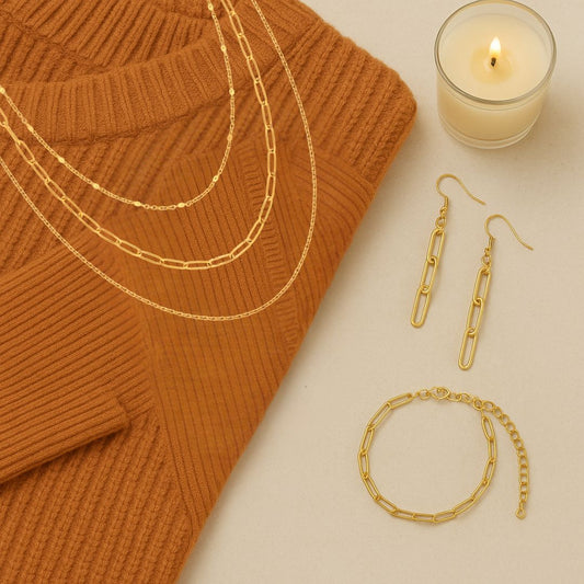 Golden Glow Essentials Set – Dainty Gold Layers That Shine with Simplicity