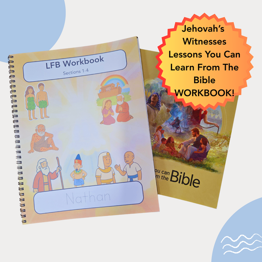 LFB JW Kids Workbook | Personalized Bound | Sect 1-4 | 22 Lessons for Ages 4–8 | Family Worship Activity Book | 65 Pages | Bible