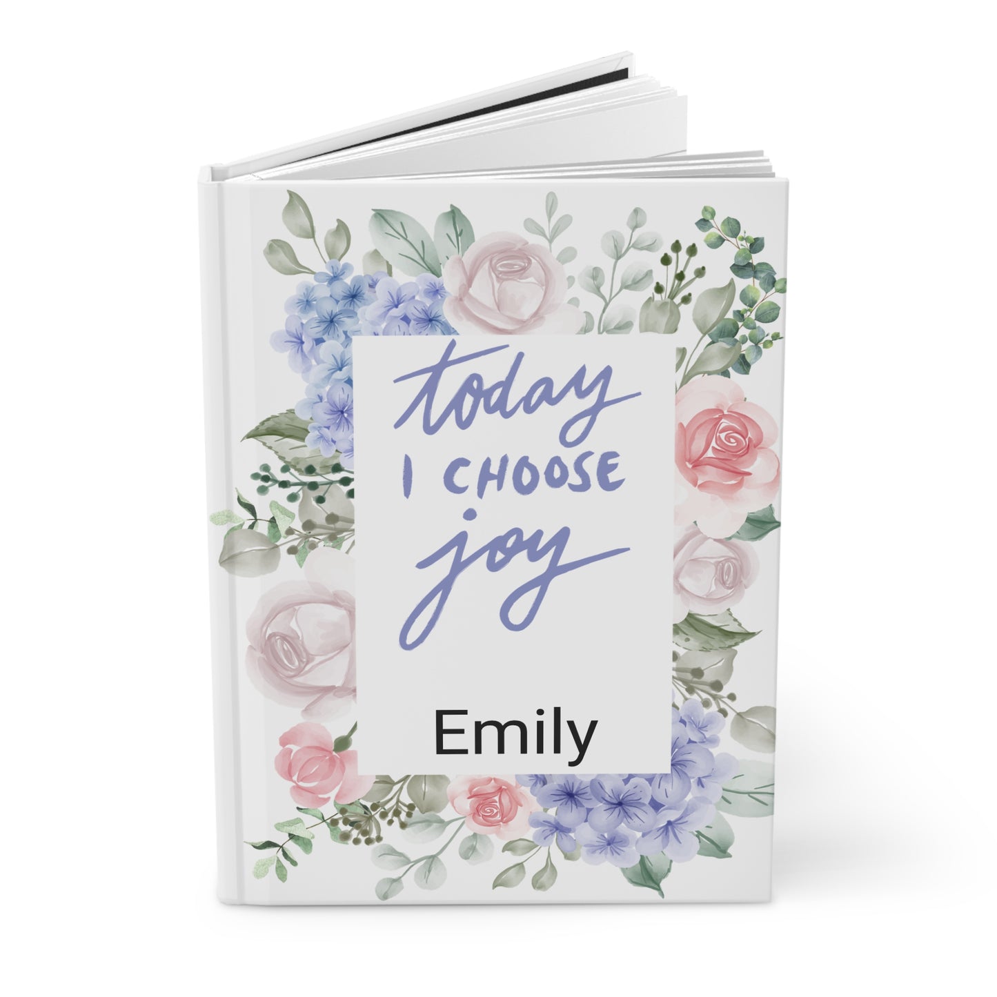 Today I Choose Joy Personalized Floral Hardcover Lined Journal