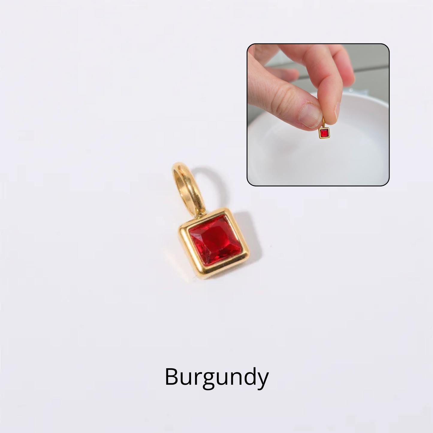 Square Glass Spark Charms