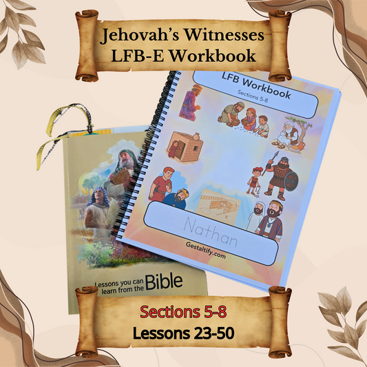 LFB JW Kids Workbook | Sect 5-8 Lessons 23-50 | Personalized Bound