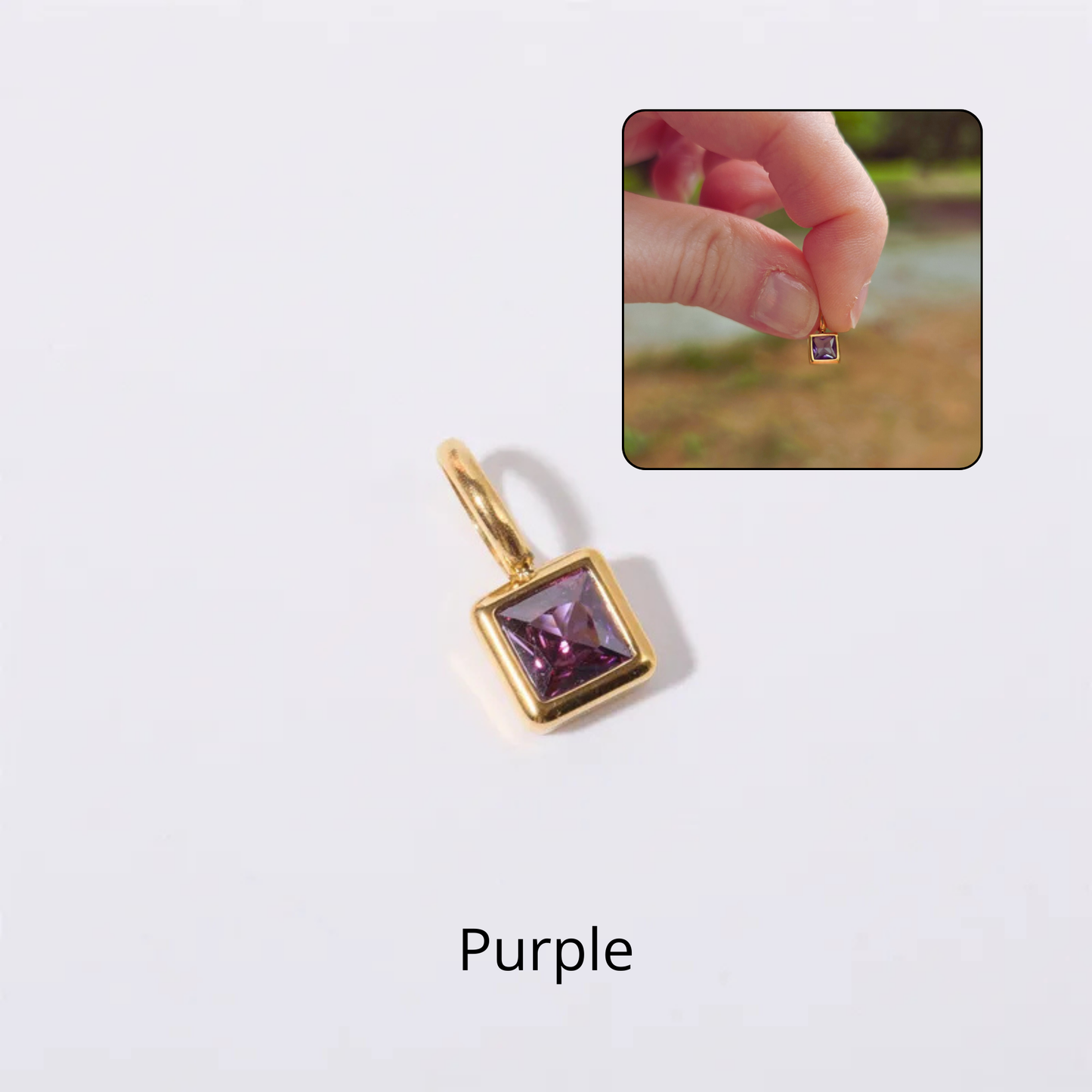 Square Glass Spark Charms