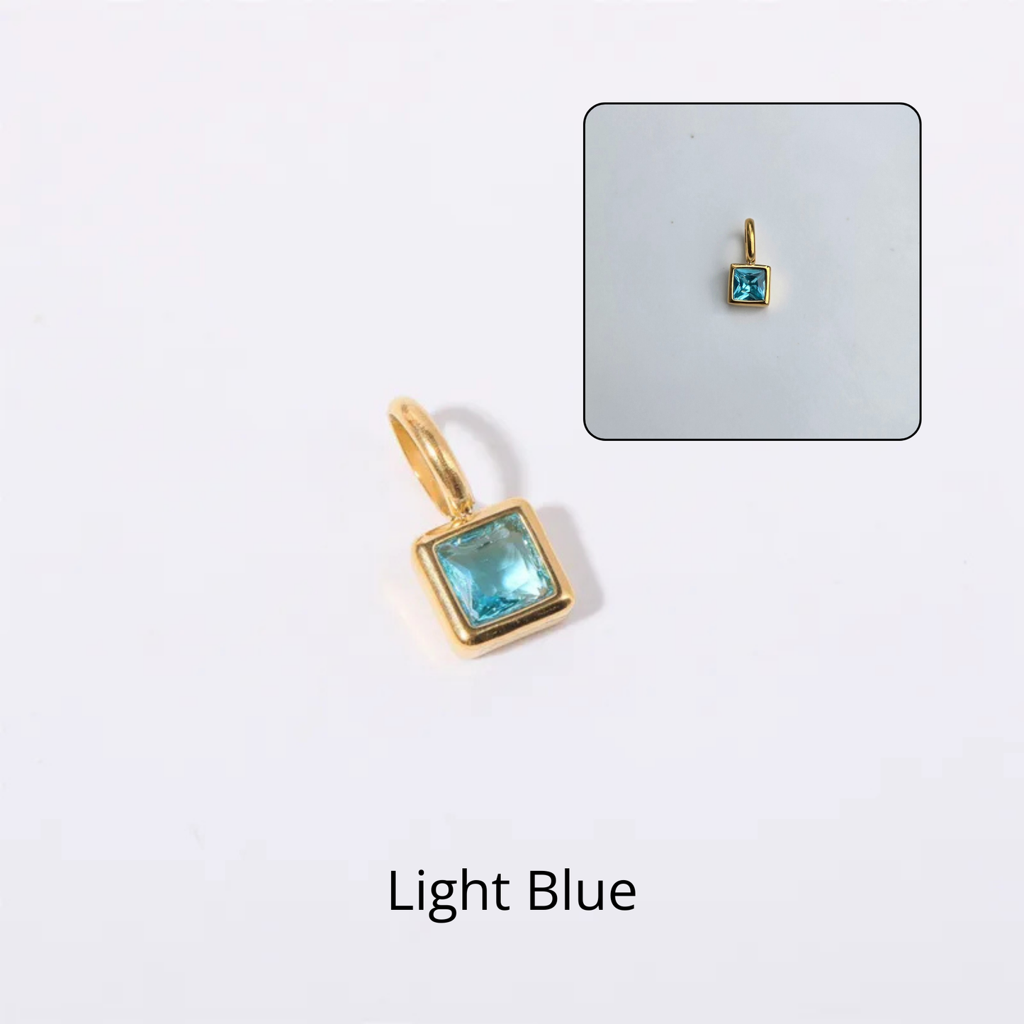 Square Glass Spark Charms