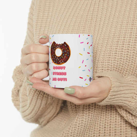 Donut Stress Me Out Coffee Mug – Fun Pun for Family Mornings & Letter Writing Days