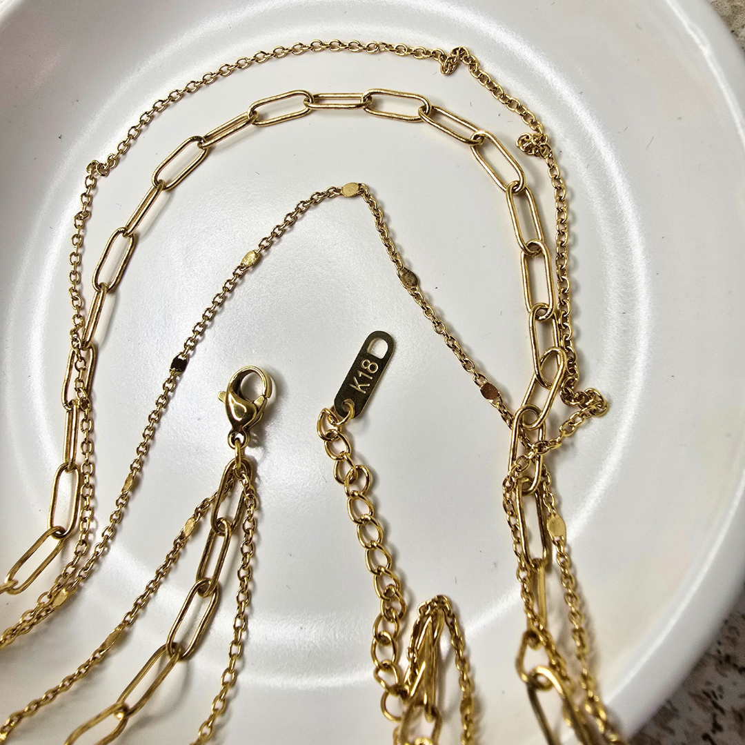 Gold Oval Paperclip Jewelry Gift Set - Trendy, Delicate, & Feminine