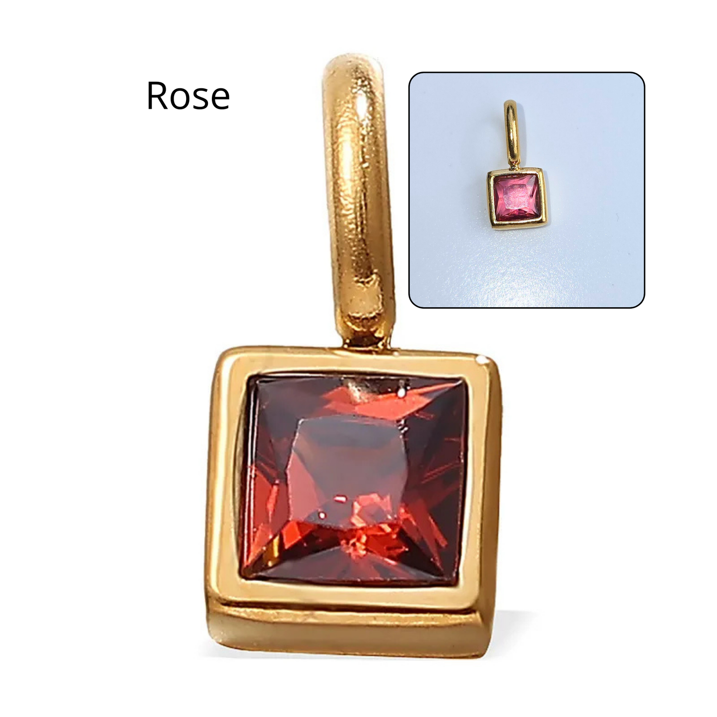 Square Glass Spark Charms