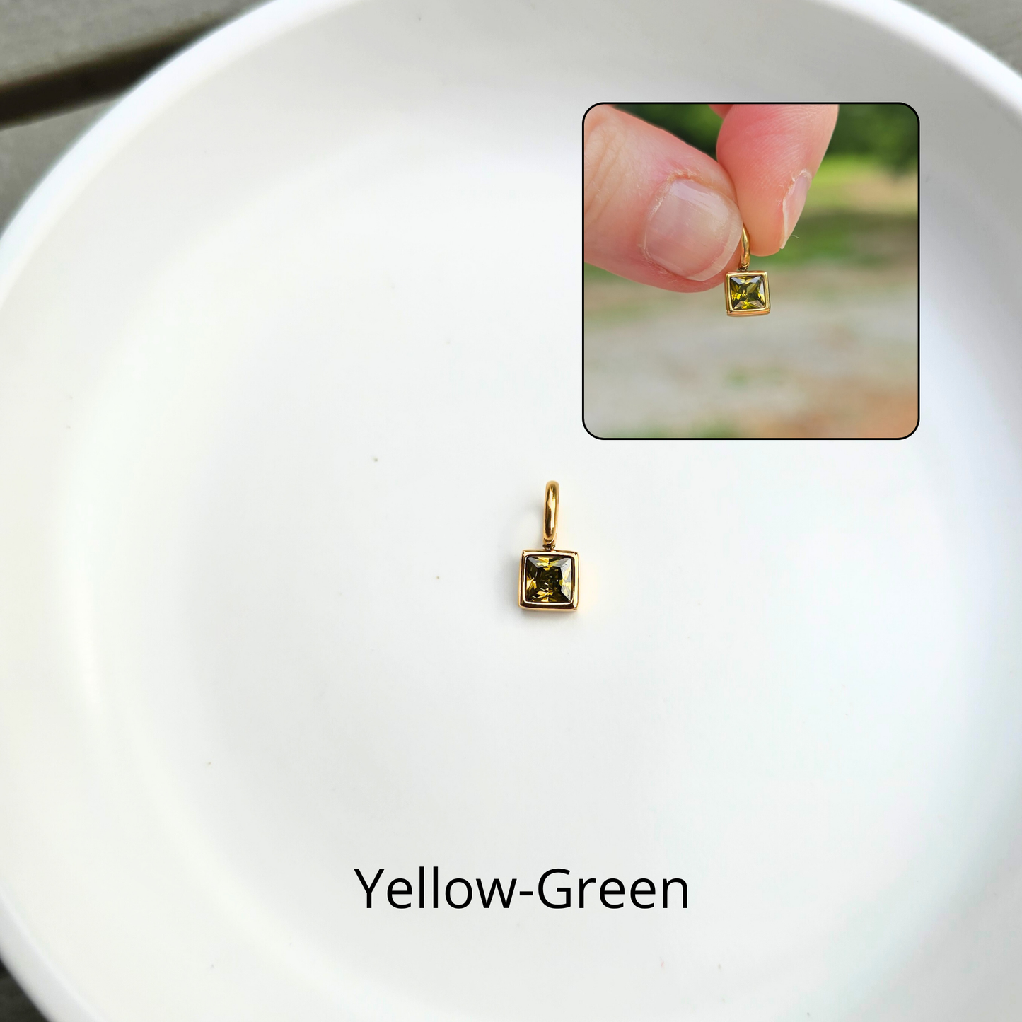 Square Glass Spark Charms