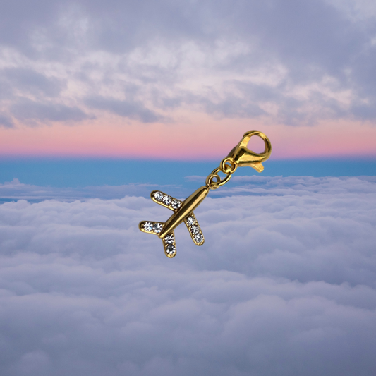 Jetsetter Sparkle Charm - Pave Gold Airplane