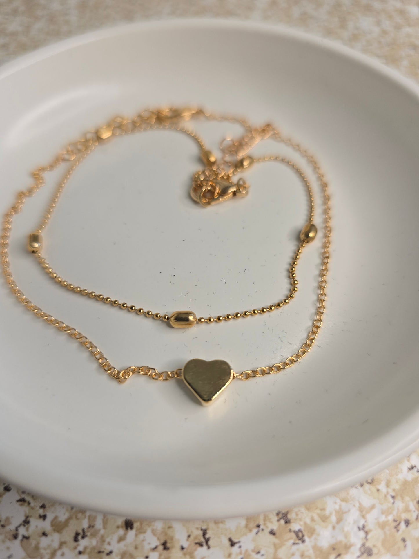 Dual Layer Gold-Plated Summer Love Anklet Set