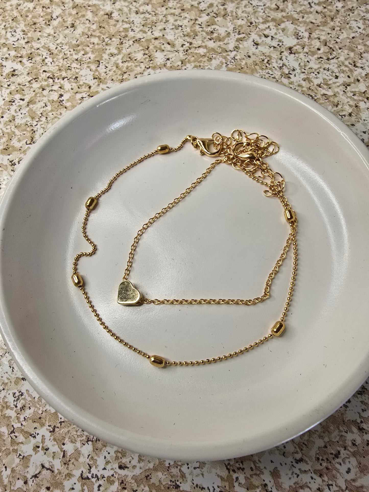 Dual Layer Gold-Plated Summer Love Anklet Set