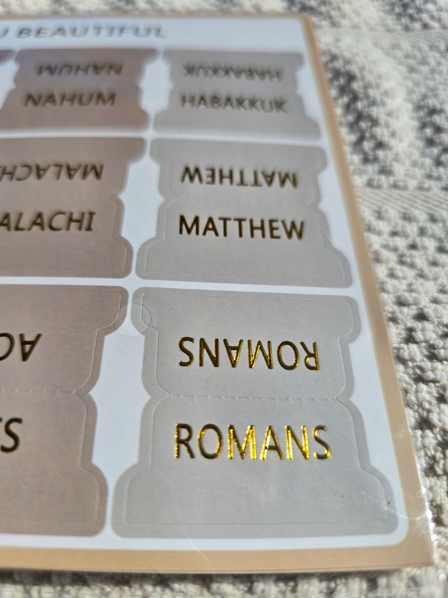 Bible Book Name Tab Stickers