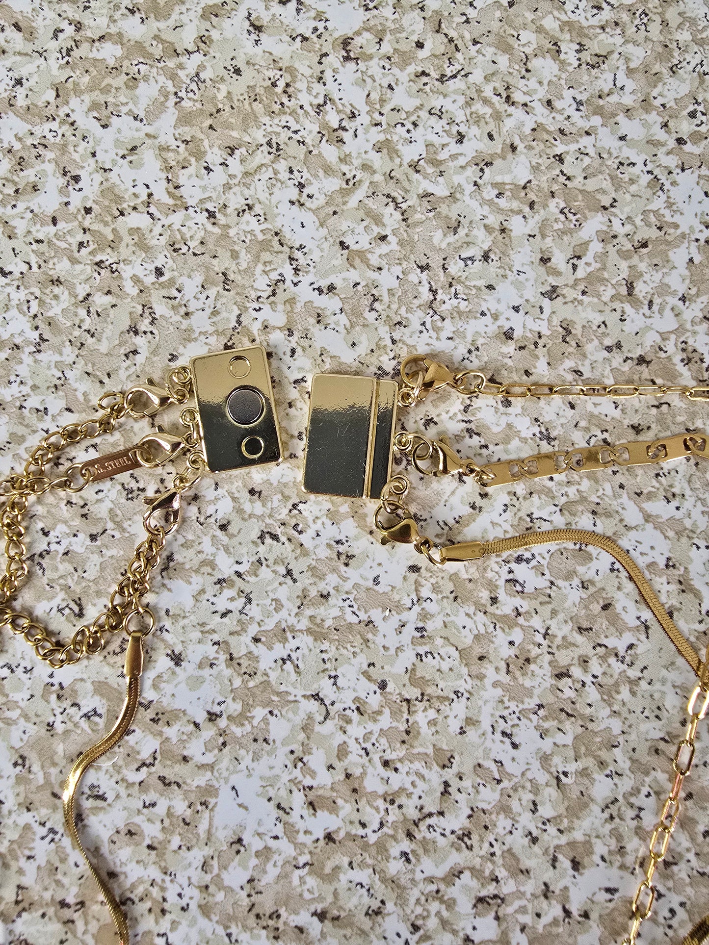 Magnetic Gold Necklace Layering Clasp
