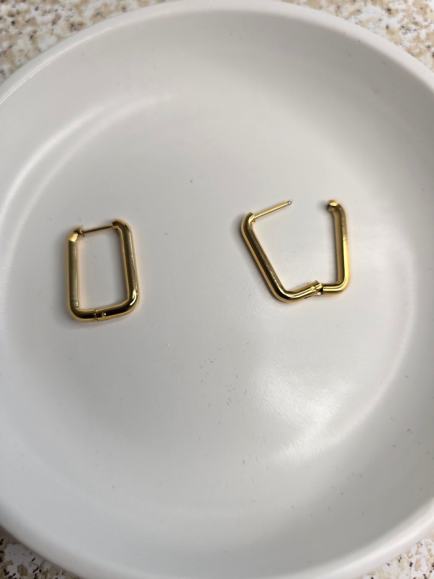 Stable Rectangle Huggie Earrings | Worry-Free Warranty