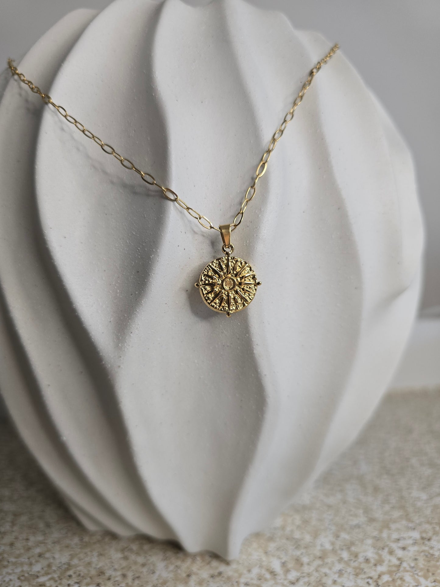 Galaxy Sun Pendant Paperclip Necklace