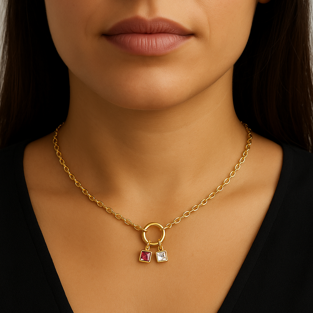 Square Glass Spark Charms