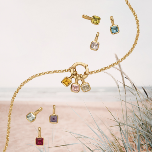 Square Glass Spark Charms